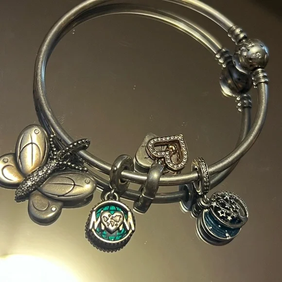 Authentic PANDORA Celestial
Limited Edition 925 Bangle with 4 charms for mom - Picture 9 of 16